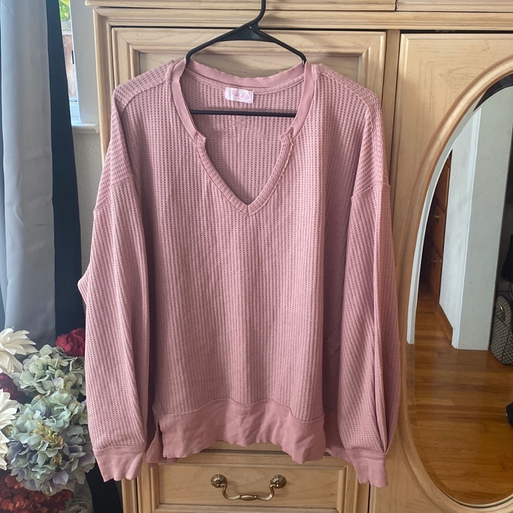 Pink Lilly Oversized Top - Picture 1 of 7